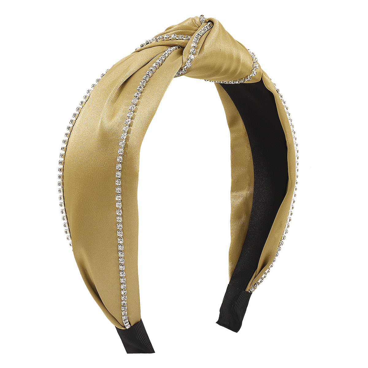F517 Light luxury personalized claw chain rhinestone personalized headband women's velvet pure color knotted elegant retro headband