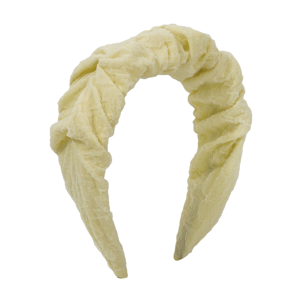 F4592 French light luxury lace romantic candy color headband fabric wide edge pleat net red fashion headband female