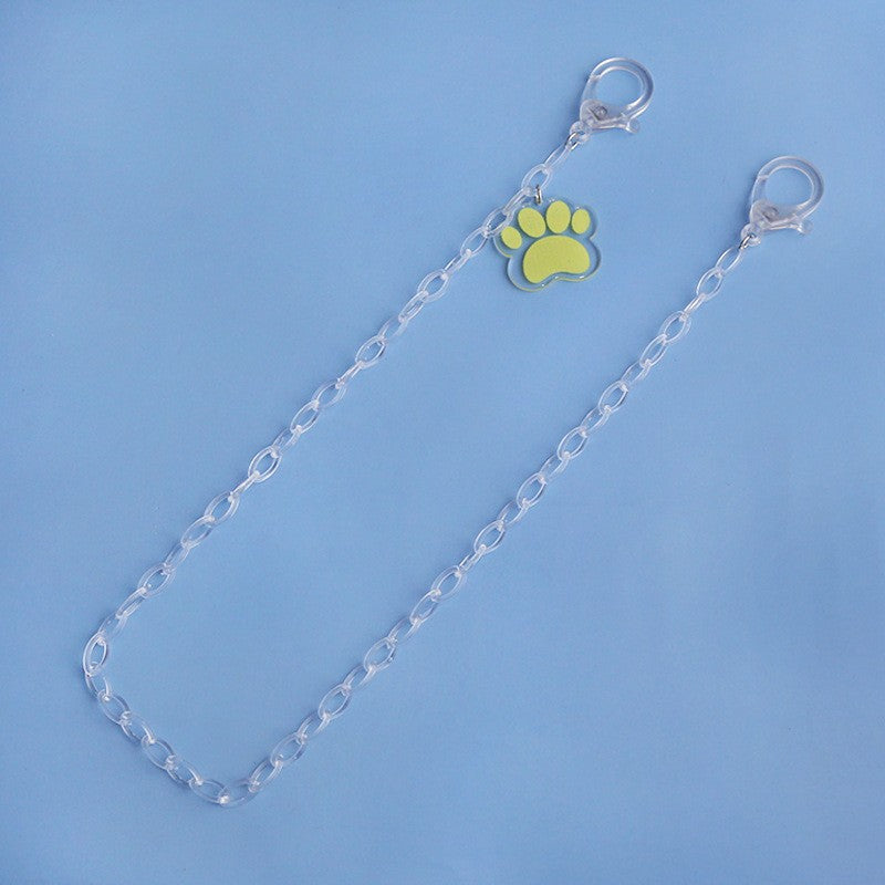 Children's mask chain glasses chain cartoon bear claw color transparent acrylic mask chain anti-lost lanyard 48cm