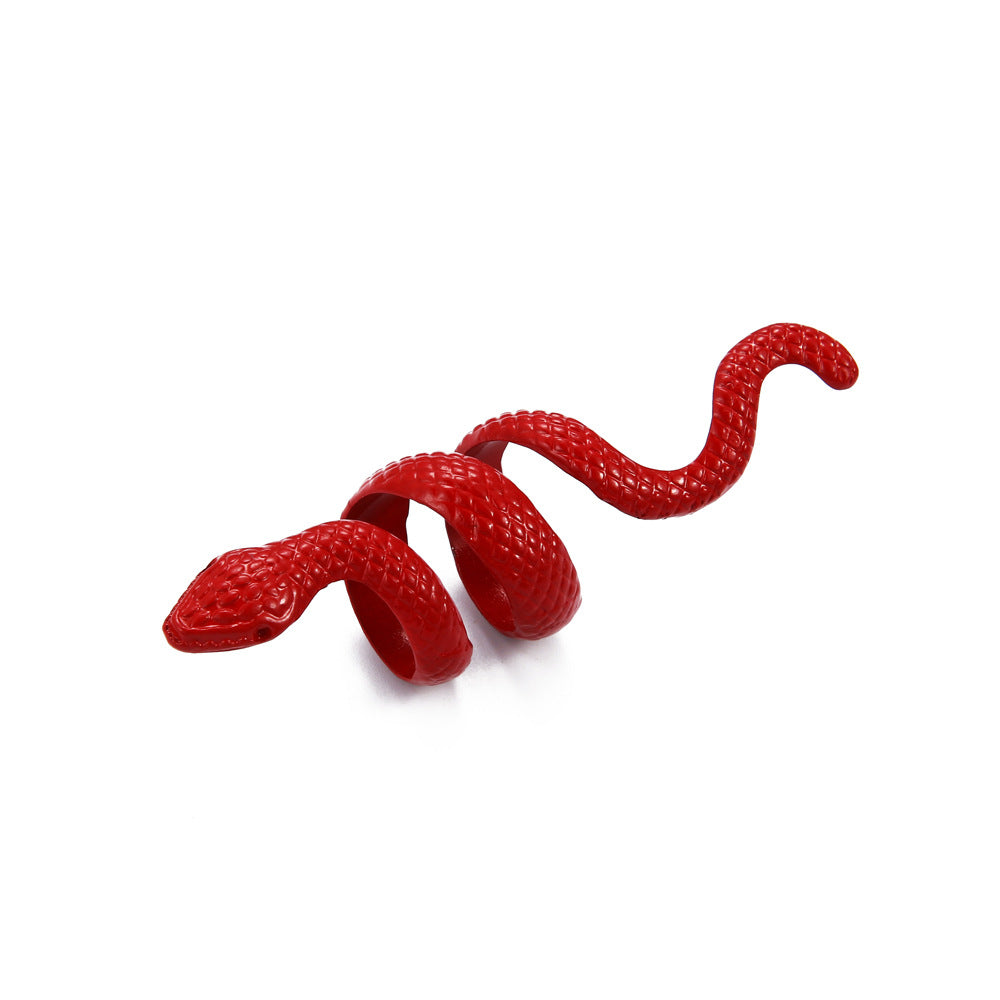 Long cool and handsome men's snake ring punk metal animal retro exaggerated snake ring