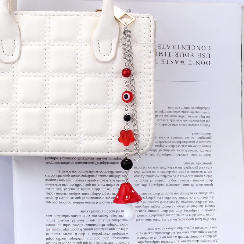 All-match devil's eye flower chain jewelry pendant mushroom pendant bag accessories multi-purpose