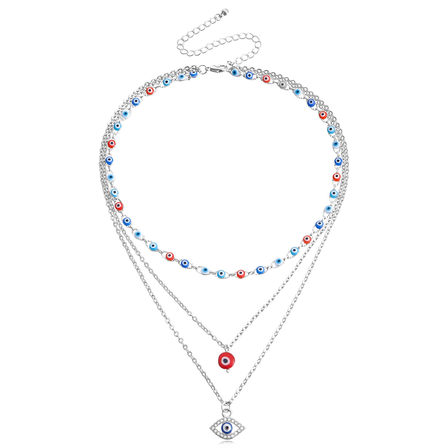 Jewelry multi-layer devil's eye pendant necklace female fashion exaggerated trend eye necklace