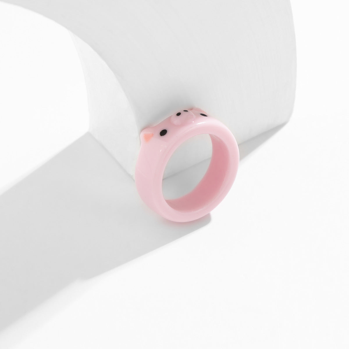 Ornament simple and cute macaron color animal tail ring ring female cold acrylic ring