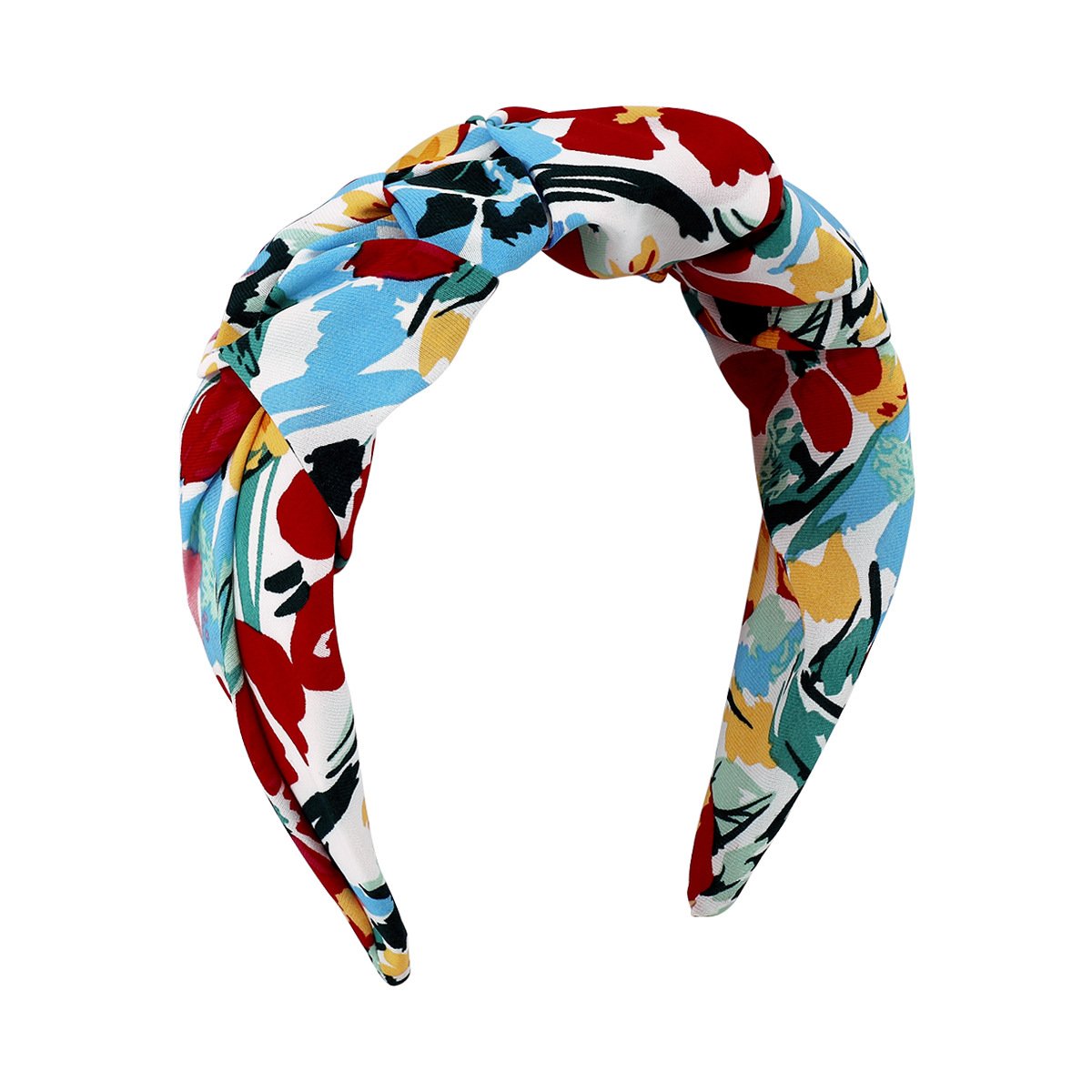 F4456 Exaggerated national floral headband fabric fold printing street style headband female