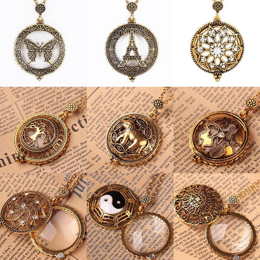 Fashion personality magnifying glass necklace creative retro animal pendant jewelry