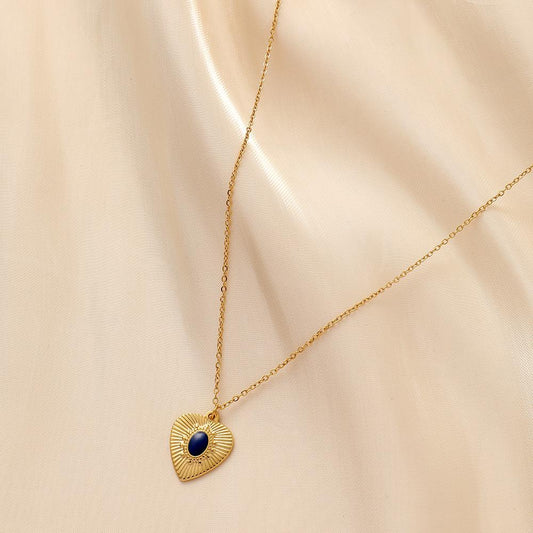 Trendy net red atmosphere ladies creative design stainless steel gold retro love dripping oil necklace