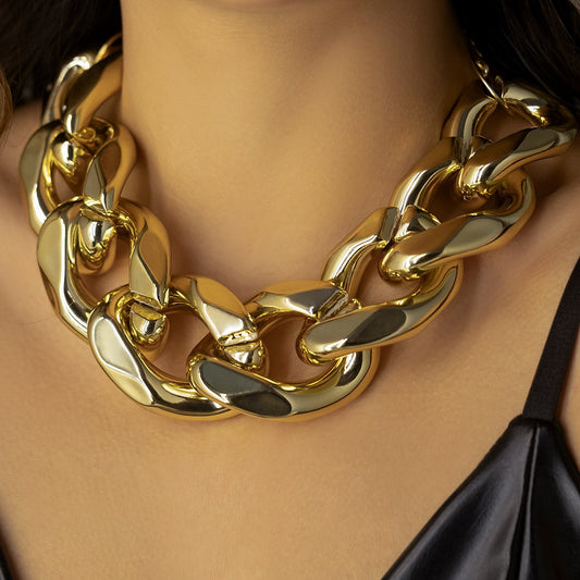 Jewelry Punk Exaggerated Thick Chain Clavicle Necklace Female Fashion Street Shooting Geometric Metal Necklace