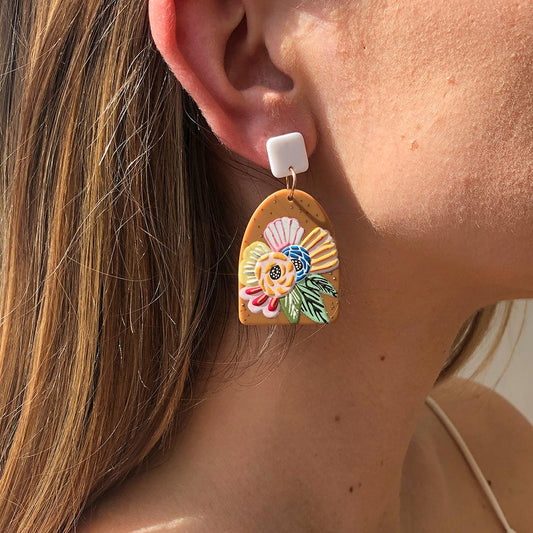E9676 Earrings Female Cute Cartoon Owl Giraffe Earrings Creative Geometric Fun Earrings