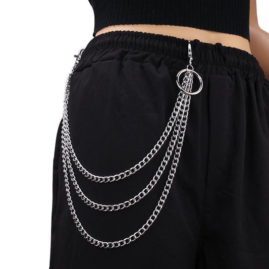 Pants chain ins double-layer metal hip-hop disco retro jeans hanging chain hip-hop men and women hipster accessories