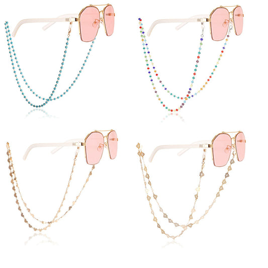 Glasses Jewelry Trend Sunglasses Glasses Chain Ornament Heart Mask Hanging Chain Non-slip Accessories