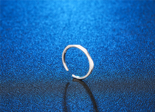 Simple geometric brushed rhombus ring opening couple men and women pair ring ring Valentine's Day ring