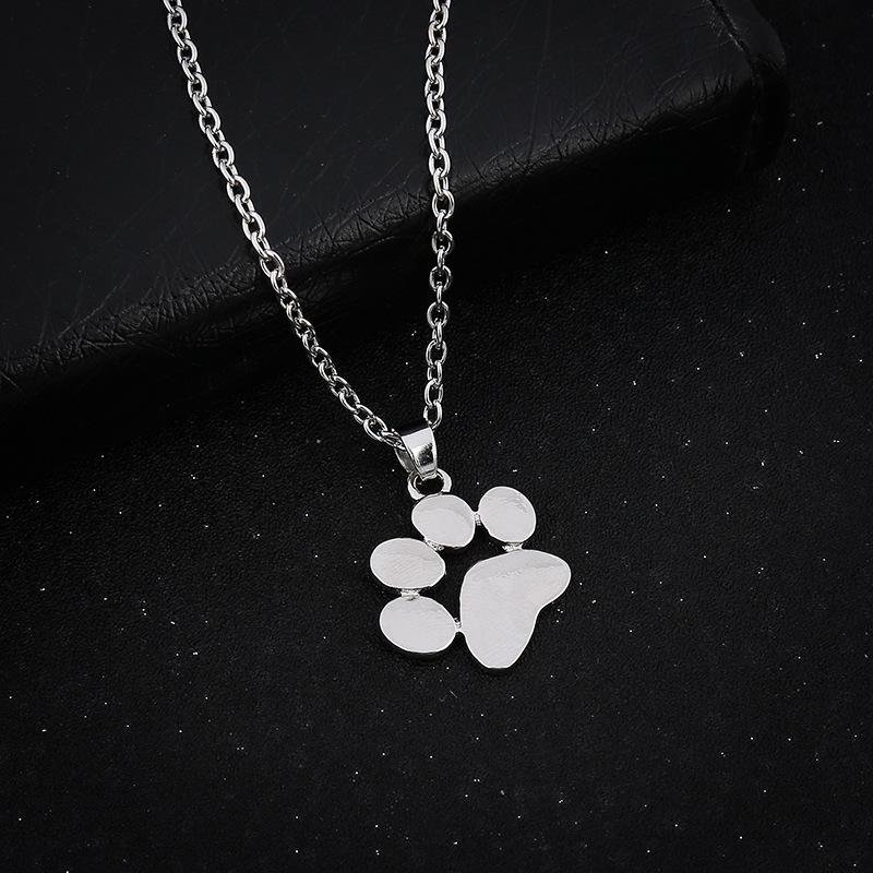 Jewelry Cute Animal Dog Paw Small Pendant Clavicle Necklace Accessories X837