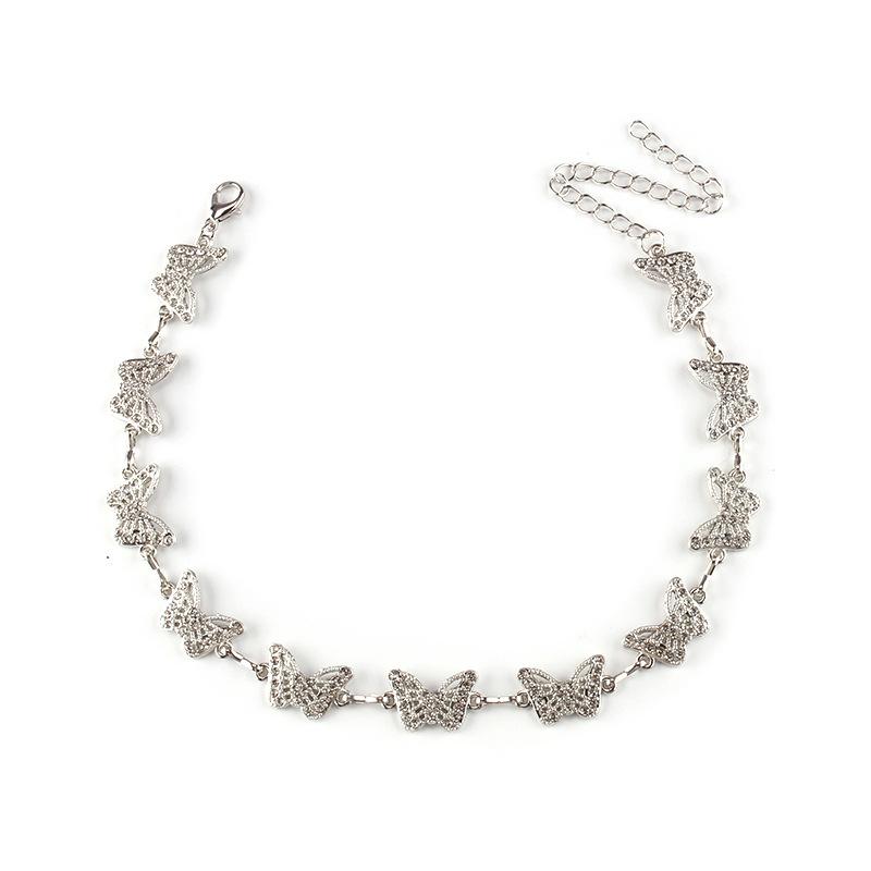 Diamond Butterfly Necklace Female Pendant Clavicle Chain Ins Light Luxury Niche Design Sense
