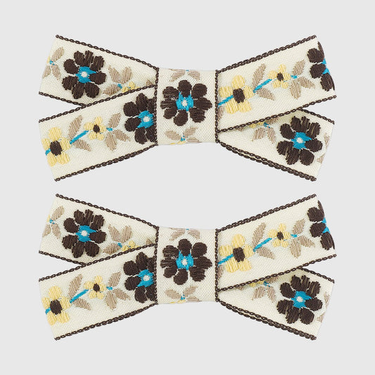 F531 small fresh, cute and sweet flower hair clip spring and summer simple word clip creative embroidery duckbill clip