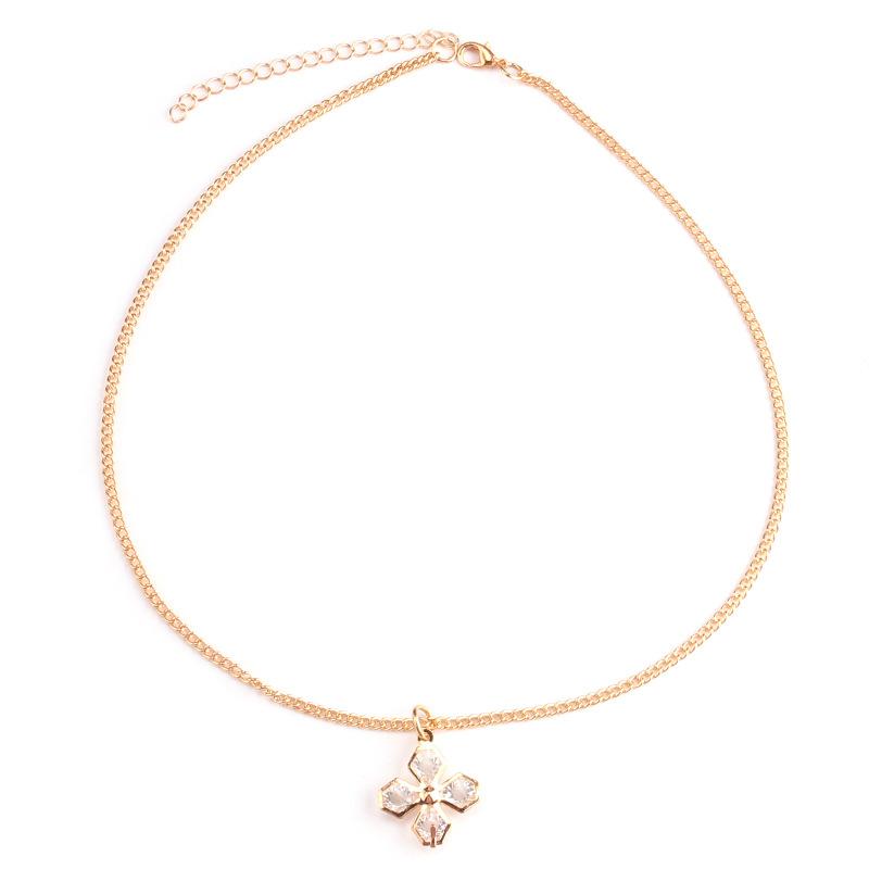 Year geometric necklace women's light luxury niche golden clavicle chain design sense choker
