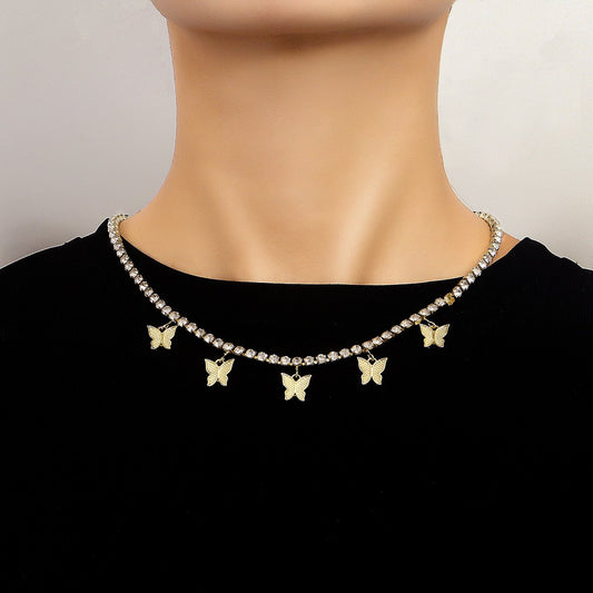 Jewelry Diamond Claw Chain Fashion Niche Sweater Chain Necklace Women's Versatile Fashion Design Necklace