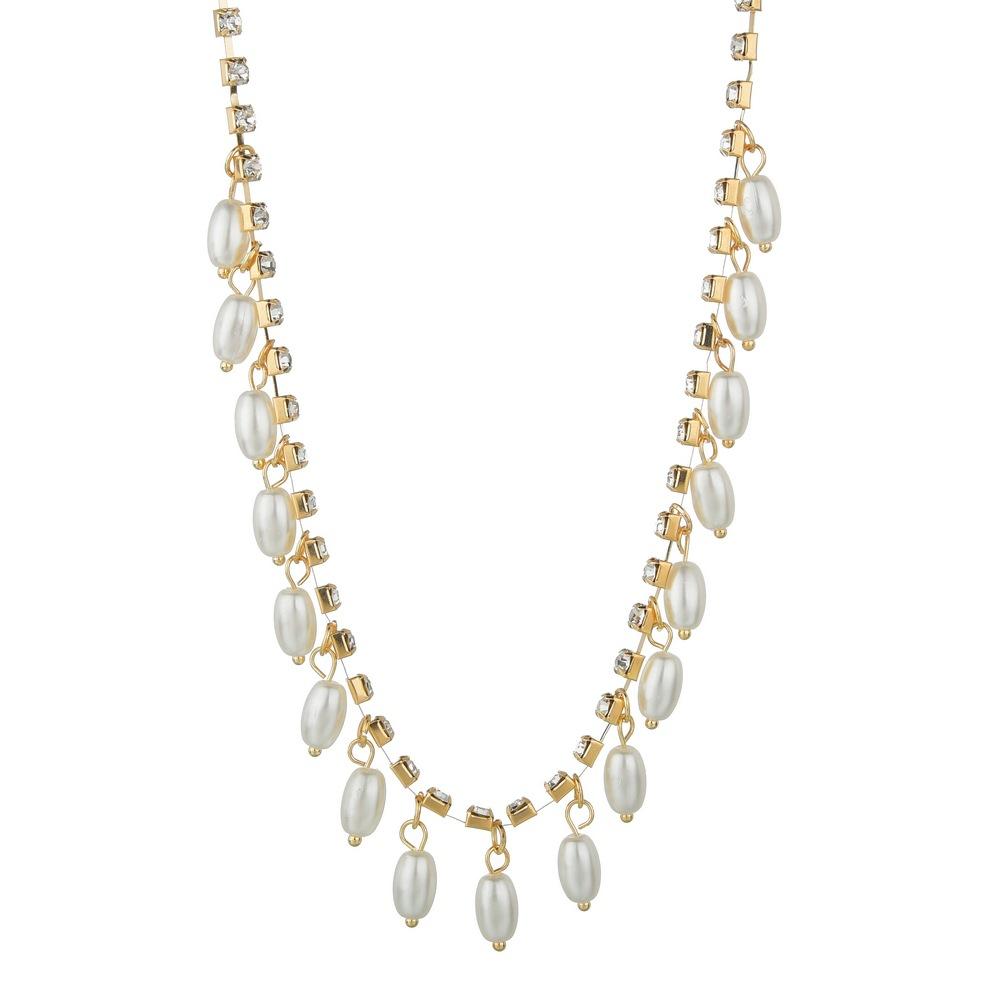 Accessories Boho Pearl Necklace Fashion Rhinestone Clavicle Chain Women Jewelry