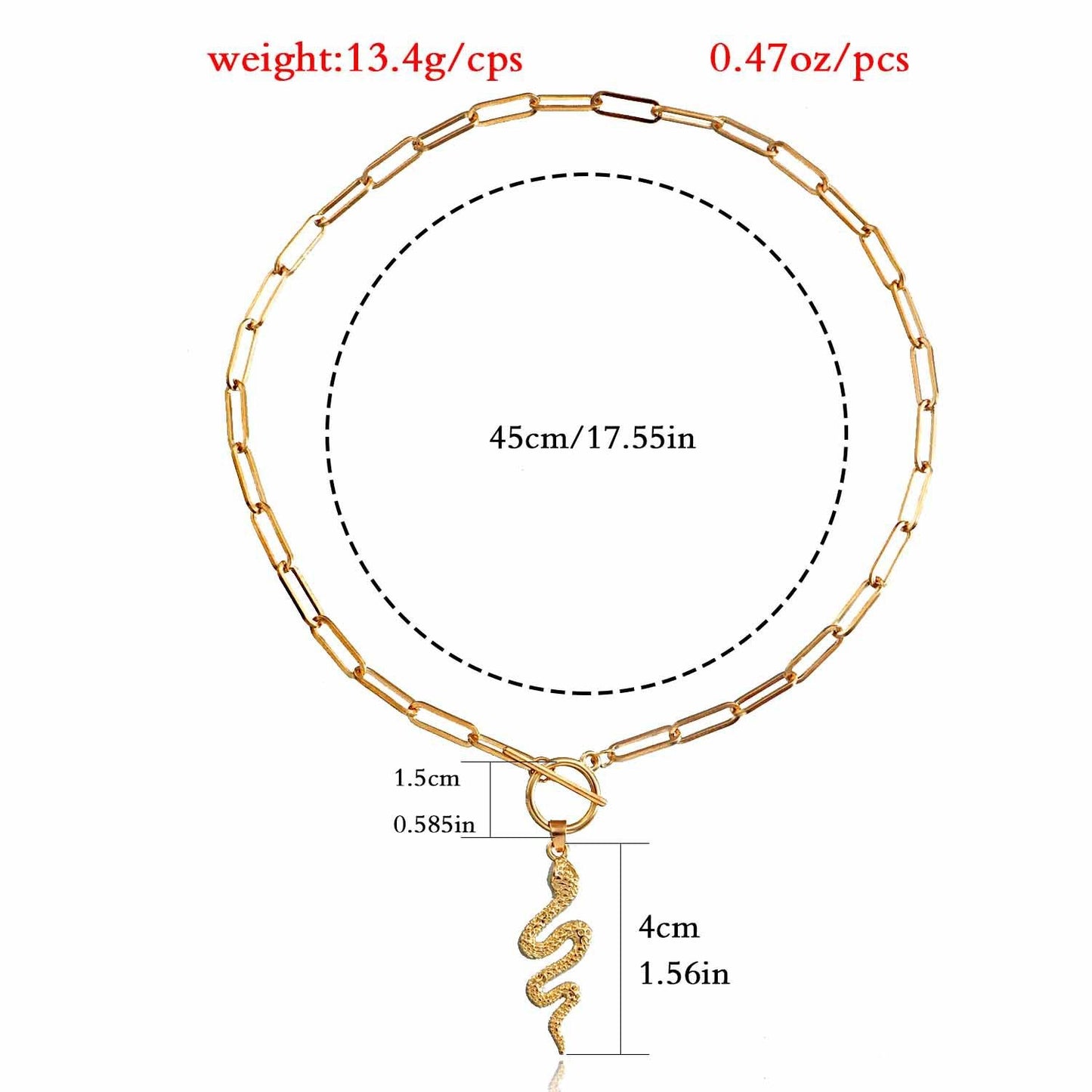 Jewelry Simple Retro Back-shaped Chain Tassel Necklace Female OT Buckle Snake Pendant Necklace Niche Design