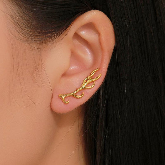Earrings Creative Fashion Branch Earrings Creative Irregular Ear Studs Men and Women Ear Hanging Ear Hooks