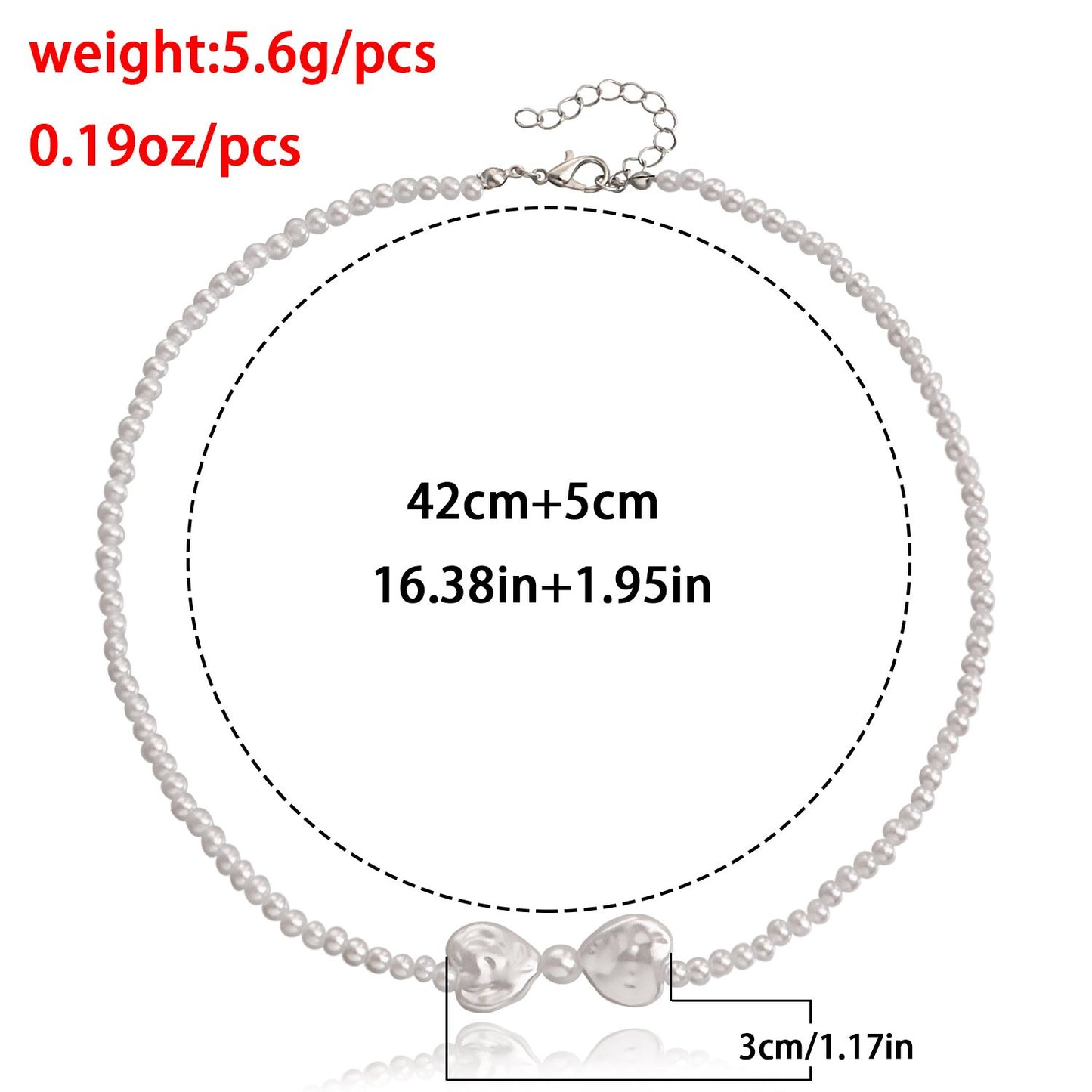 Jewelry Versatile Imitation Baroque Love Pearl Necklace Female Ins Beaded Necklace Niche Design