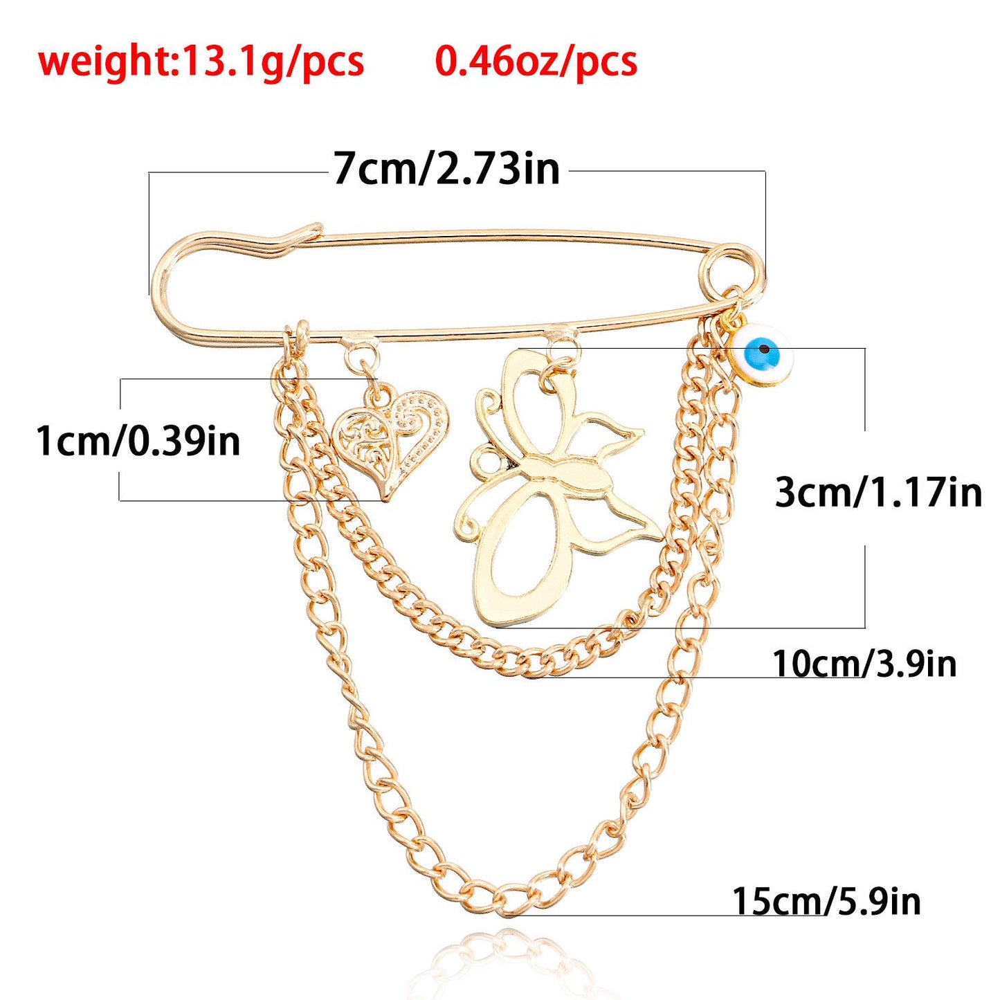 Jewelry Punk Hollow Exaggerated Butterfly Tassel Pendant Brooch Accessories Female Geometric Pin Ornament