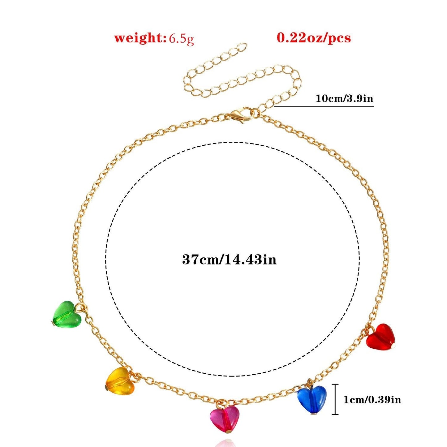 Jewelry Color Love Pendant Necklace Female Trend Accessories Sweet Dollar Gas Girl Clavicle Chain Necklace