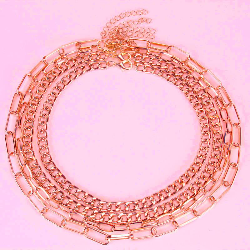 Fashion and popular multi-layer sweater chain personality thick chain necklace trendy women's necklace