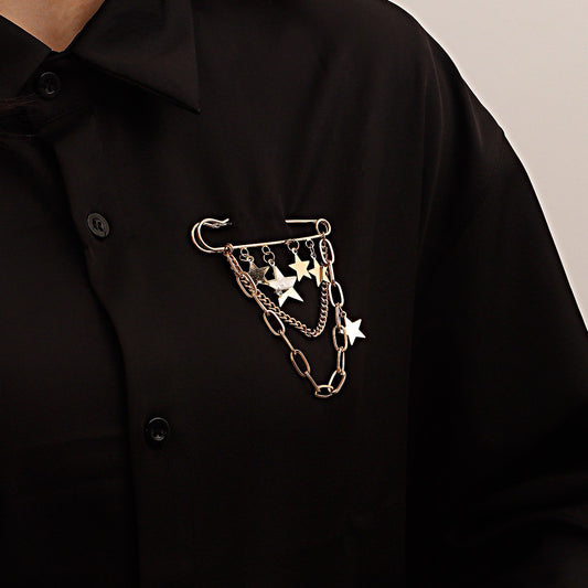 Jewelry punk long tassel pendant pendant brooch pendant female exaggerated geometric star brooch