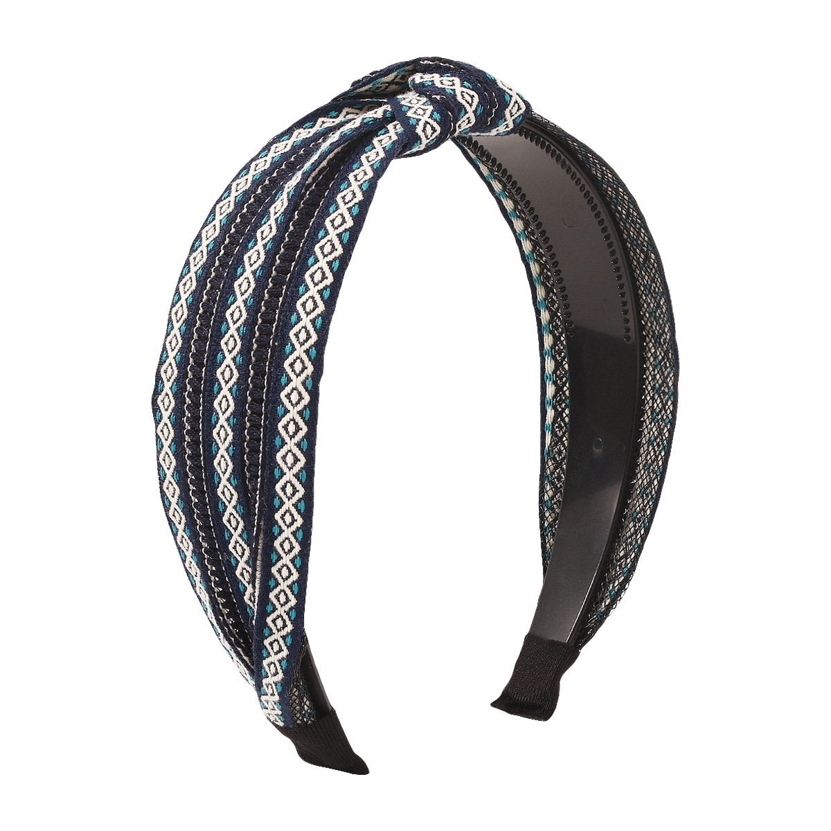 F4744 Ethnic personality color contrast embroidery knotted headband vacation fashion wide-brimmed retro simple girl headband