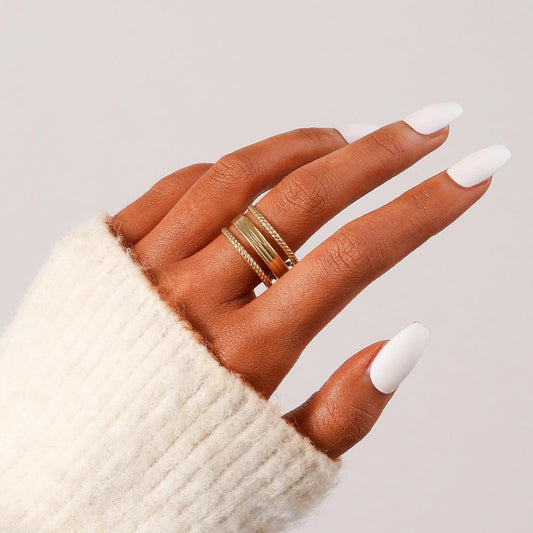 Stylish and high-end cold stainless steel opening simple geometric lines adjustable ring