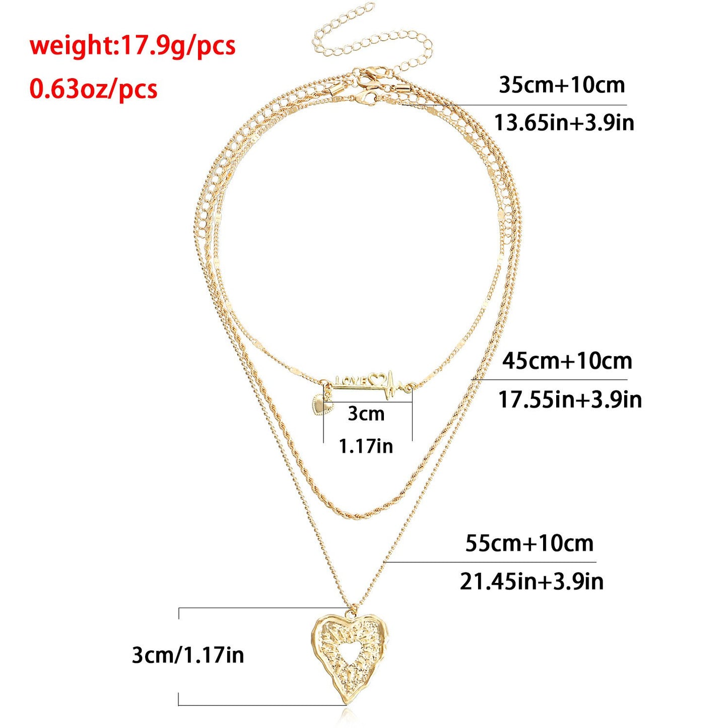 Jewelry love letter hollow exaggerated love necklace trend fashion clavicle chain necklace female