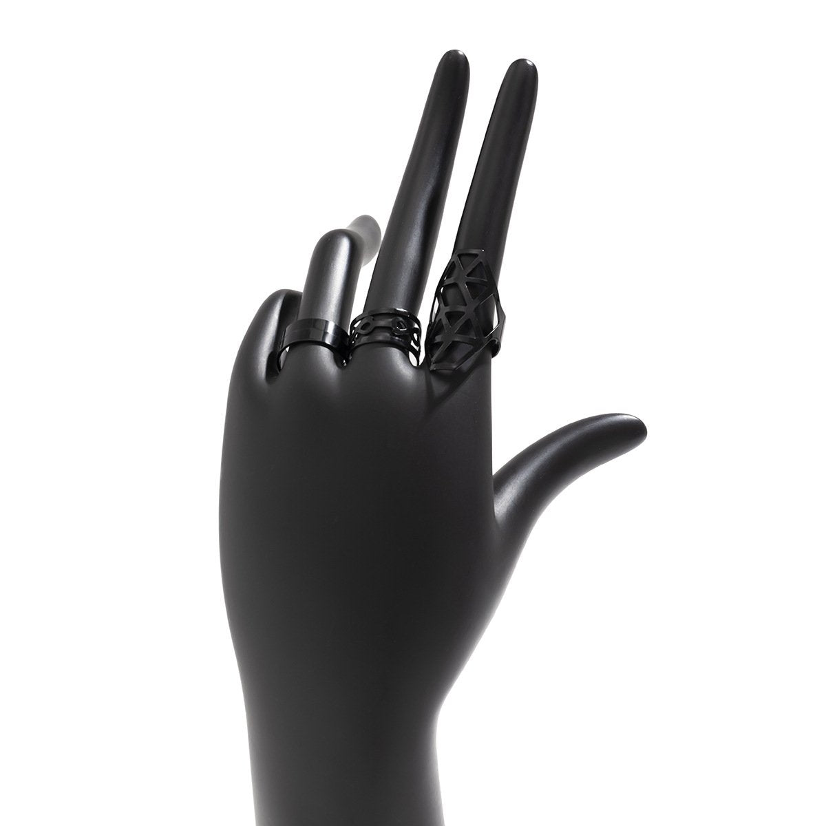 Jewelry Personality Geometric Cross Hollow Ring Set Female Dark Outline 8-word Metal Jewelry