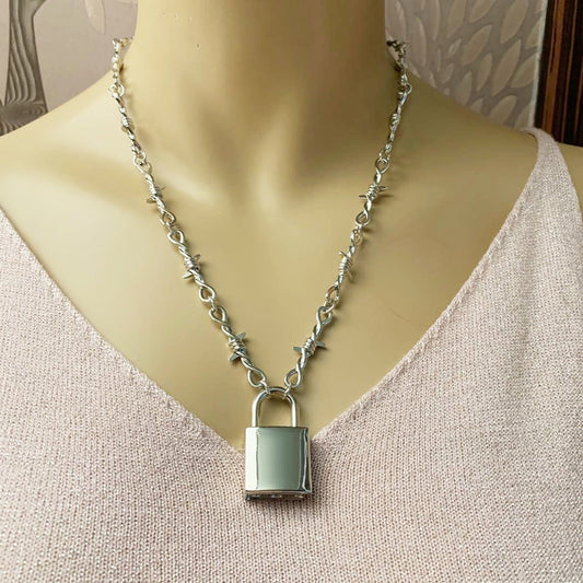 Necklace Jewelry Retro Punk Thorn Thorn Lock Necklace Frosty Trendy Hip Hop Necklace