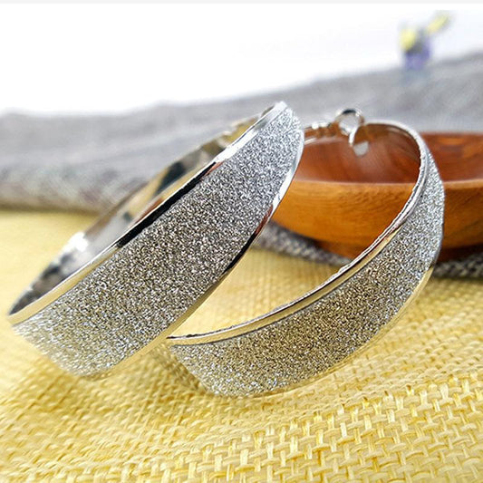 Fashion temperament matte earrings alloy ring ear jewelry earrings earrings