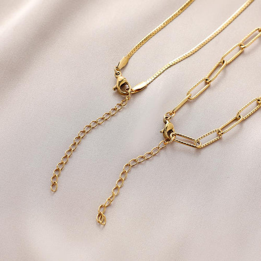 Ins fashion stainless steel balloon dog double-layer pendant titanium steel trend super cool Mori collarbone necklace female