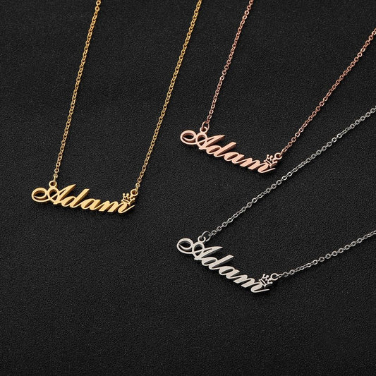 Personalized stainless steel custom cutting name necklace private custom titanium steel English letter lettering pendant clavicle chain