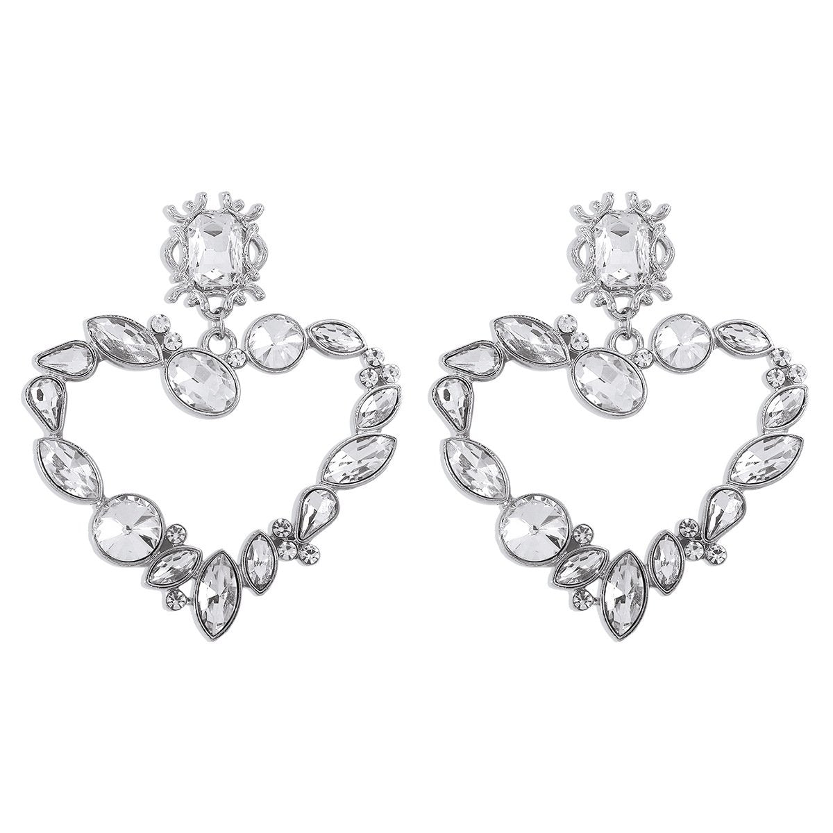 1869 Exaggerated Colored Diamond Gems Popular Dinner Party Light Luxury Earrings Romantic Retro Love Palace Earrings