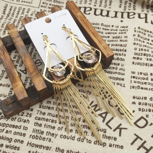Tassel clip drill ear clip without ear piercing to wear Yunnan ethnic minority jewelry