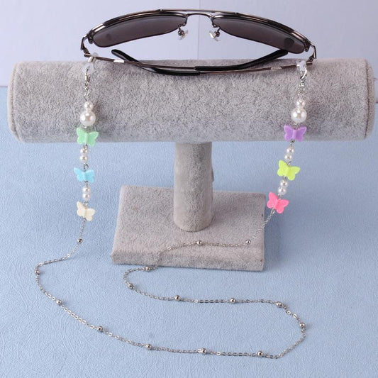 Mask hanging chain glasses chain fashion butterfly pearl decorative glasses anti-drop hanging chain