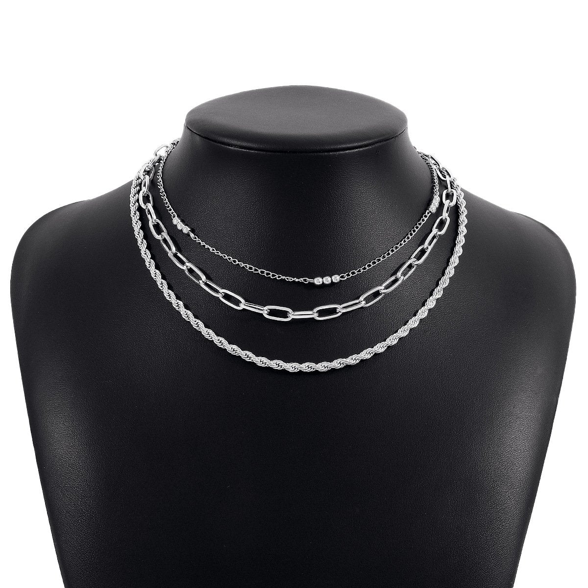 N1257 Jewelry Simple Metal Twist Chain Necklace Retro Small People Stacked Multilayer Necklace