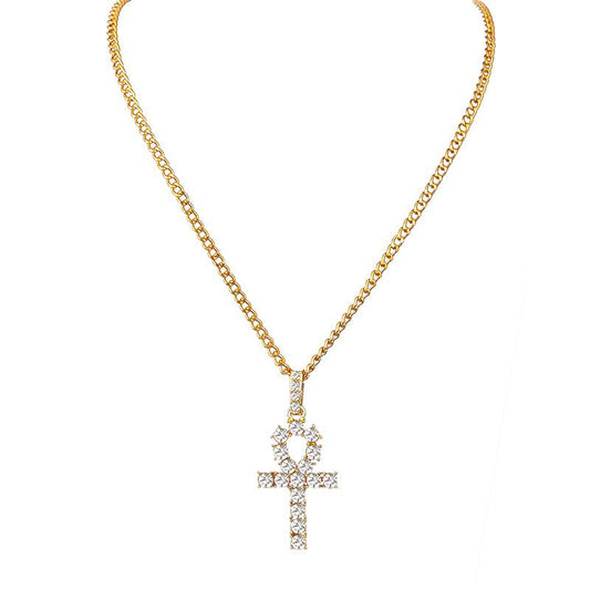 eaby Egyptian Ankh key pendant hip-hop necklace jewelry for men and women