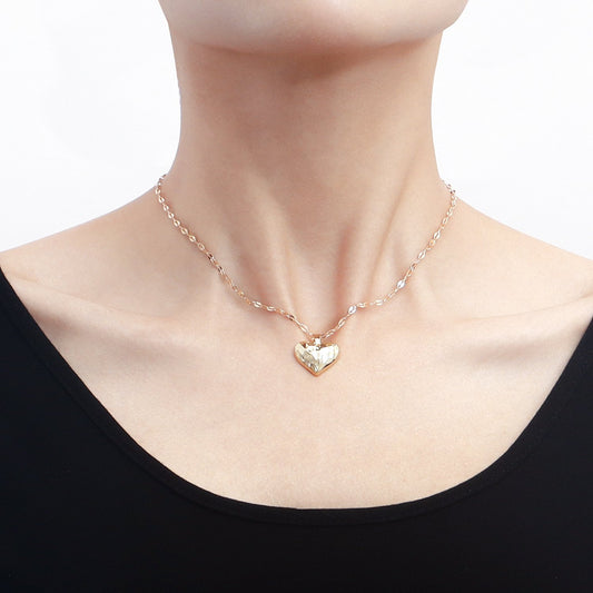 Jewelry simple single-layer love pendant thin chain personality necklace versatile French love necklace