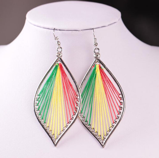 Fashion Exaggerated Earrings Handmade Silk Thread Oval Earrings Famous Jewelry