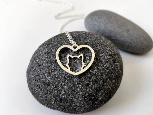 19 Years Peach Heart Cat Necklace Heart Animal Pendant Clavicle Chain Female