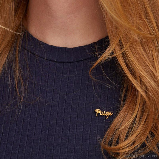 Personalized Name Brooch Alphabet DIY Brooch Stainless Steel Furnace Vacuum Plating