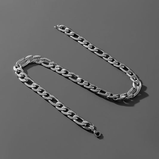 Personalized stainless steel flat rough NK Cuban chain hip-hop necklace indifferent titanium steel collarbone chain male