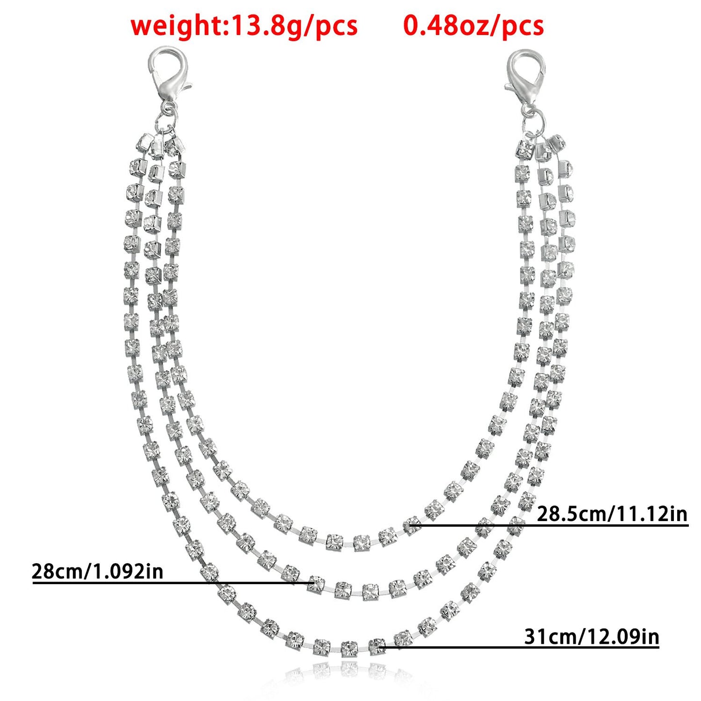 Jewelry trendy multi-layer claw diamond chain shoe decoration anklet girl high-end hot girl shoe chain