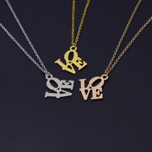 Personality Love Necklace Creative Alphabet Necklace Female Fashion Temperament Versatile Necklace