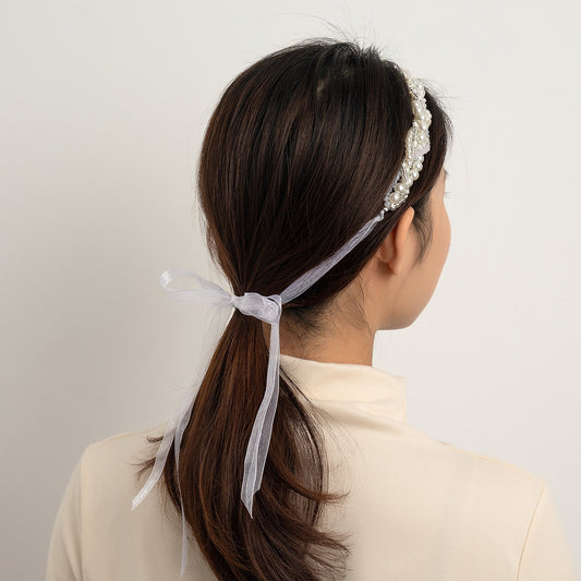 Jewelry Net Red Pearl Headband Fairy Mori Simple Hair Band Simple Cute Versatile Ribbon