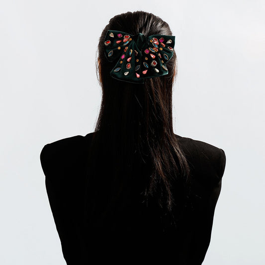 F2786 Creative Bowknot Hairpin Female Baroque Diamond Corduroy Hairpin Mori Girls Hair Accessories